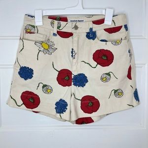 High waisted jean short with floral print by American Apparel